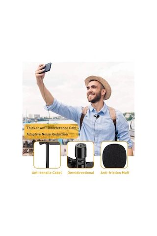 Reedark Mini Taşınabilir Gürültü Önleyici Kablolu Mikrofon - 3.5mm/type-c Seçenekli