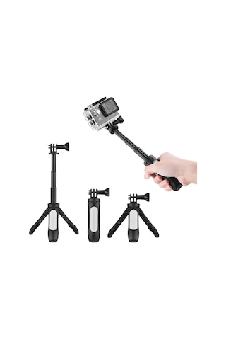 Springsun Küçük Tripod Ve Selfie Stick, Su Geçirmez Kılıfı Olan Spor Kameralar İçin, Beyaz