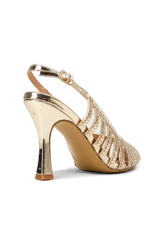 Deery Kadın Altın Rengi Slingback Abiye Ayakkabı - 26204zaltm01