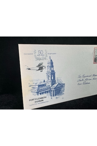 1979 Güney Afrika Port Elizabeth Durban Sivil Havacılık 50. Yıldönümü İlk Gün Zarfı Fdc  Teşhir Ürün