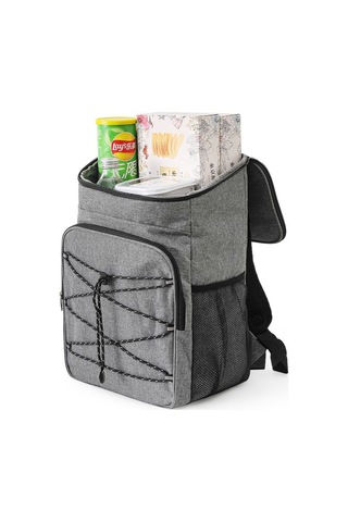 Moveevo Siyah Oxford Kumaş Çift Askılı Isıtıcı/soğutucu Çanta, Büyük Kapasiteli Piknik Ve Outdoor Kullanıma Uygun, Kalın Tabaka İle Soğuk Saklama Özelliği Siyah