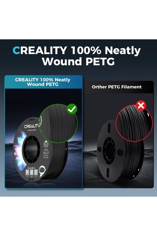 Creality Petg Filament 1,75 3d Yazıcı Filamenti: Mükemmel Dayanıklılık, Yüksek Hassasiyet, Boyutsal Doğruluk +/- 0,02 Mm, 12 Kg Makara 26 Lbs , Çoğu Fdm 3d Yazıcıya Uygun, Siyah Petg
