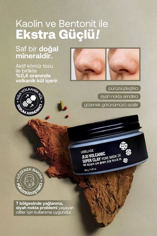 Lebelage Volkanik Kil Maskesi Gözenek ve Siyah Nokta Lebelage Jeju Volcanic Super Clay Pore Mask 100ml