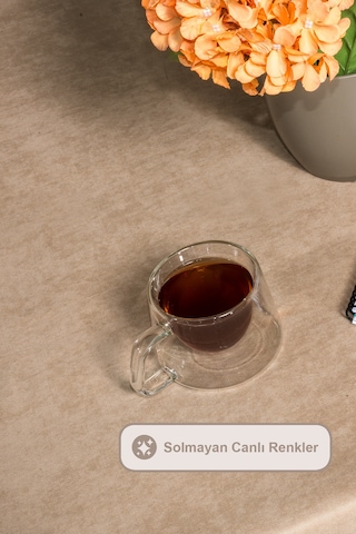 Elart Soft Kadife Masa Örtüsü Dikdörtgen 150x220 Cm Vizon Vizon