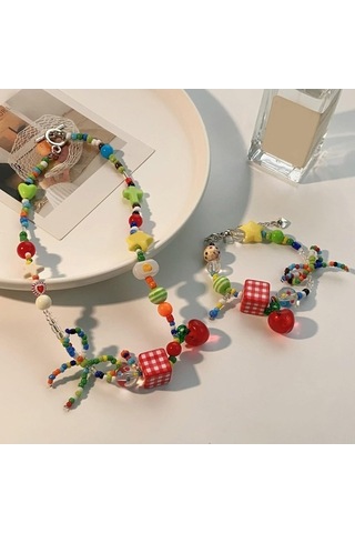 Willowhaven Yaz Enerjisi Renkli Elma Yıldız Boncuklu Kolye - Hafif Stili Canlandırır Hf-510 HF-510