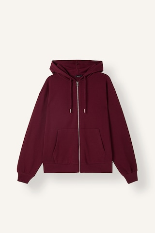 Defacto Relax Fıt Kapüşonlu Basıc Düz Kalın Sweatshirt Kumaşı Hırka C1809ax26wnbr115 Bordo-br115