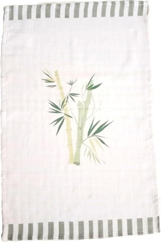 Yeşil Beyaz Yaprak Desenli Mutfak El Kurulama Bezi