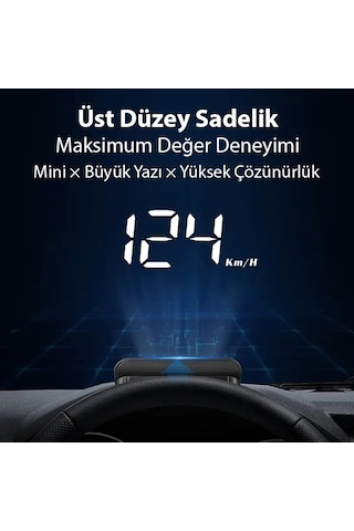Ally M3 Hud Obd2 Head-up Display Dijital Hız Göstergesi E-obd Ve Gps Destekli Obd Arayüzlü - Alarmlı Ön Cam Ekran Siyah