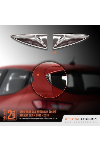 intakrom Renault Clio 4 Krom Cam Rüzgarlık Üçgeni 2 Parça - 2012-2018