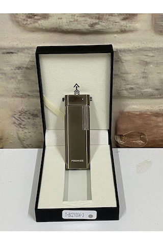 Promise Marka Gri Renk Gazlı İnce Kişiye Özel Çakmak