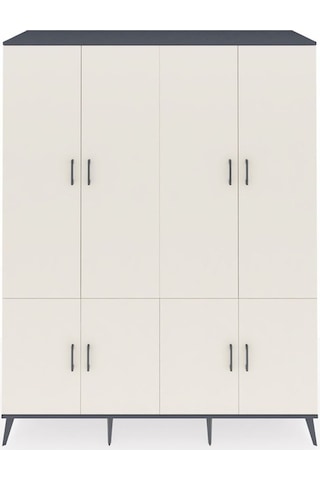 Kronos Gardrop 10 Raflı 8 Kapaklı 176x59x221 Antrasit-aytaşı/antrasit Aytaşı/antrasit