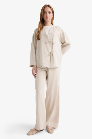 Defacto Regular Fit V Yaka Keten Karışımlı Kimono F7958ax25aubg702 Bej