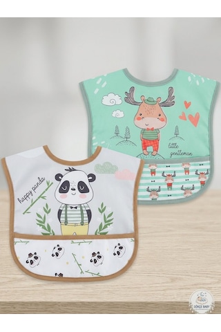 Set Kısa Kollu Bağlamalı Ayarlanabilir Sıvı Geçirmez Aktivite ve Mama Önlüğü Çok Renkli 2'li