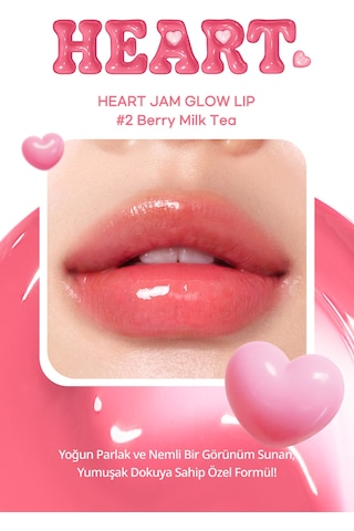 Peripera Heart Jam Glow Yoğun Nemlendirici Parlak Bitişli Balm 2 Berry Milktea