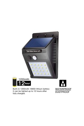 20 Ledli Hareket Sensörlü Dış Mekan Solar Lamba Standart