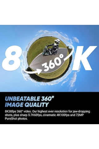Insta360 X4 Motorrad Edition Aksiyon Kamerası, 360 8k Su Geçirmez Aksiyon Kamerası, 4k Geniş Açılı Video, Görünmez Selfie Çubuğu Efekti, Çıkarılabilir Lens Kapakları, 135 Dakika Pil Ömrü