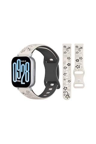 Redmi Watch 5 Active Redmi 5 Lite İle Uyumlu Floraflex Çiçek Desenli Silikon Kordon