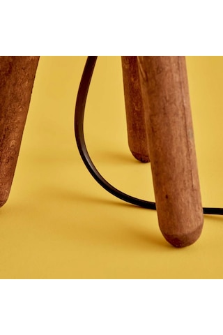 Homing Basic Serisi Ahşap Üç Ayaklı Abajur Ayd-3424 Keten