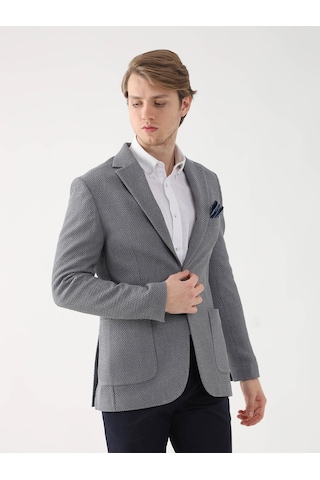 Dufy Gri Erkek Slim Fit Mono Yaka Ceket - 95384 Gri