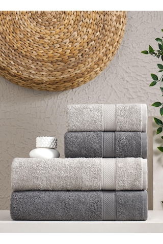 Softtouch %100 Pamuklu 4 Lü Banyo Havlu Seti Hamam Ve Çeyiz Takımı Antraist - Gri Açık Gri - Antrasit Softtouch %100 Pamuklu 4 Lü Banyo Havlu Seti Hamam Ve Çeyiz Takımı Antraist - Gri Açık Gri - Antrasit