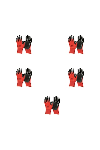 Eli Nitril İş Güvenlik Eldiveni - Kırmızı - 10/xl - 5 Çift - Paket