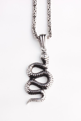Omar Silver Erkek Kral Zincirli Yılan Model Gümüş Kolye
