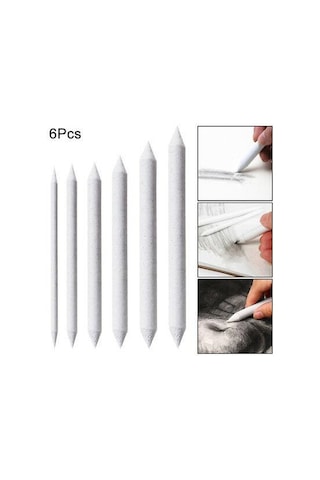 Toz Pastel Dağıtıcı. Kaynaştırma Kalemi. 6'Lı Set. Paper Stump.