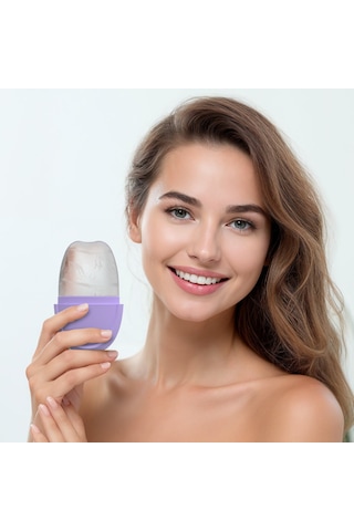 Jeehugo Mor Elipslı Dıy Deri Bakımı Buzlu Masağa: Parlaklık Artırır, İnce Çizgileri Giderir, Akne Ve Ödemden Kurtarır - Yiyecek Grubu Silikon Çok Renkli