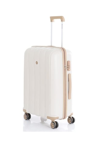 Mçs Bavul Orta Ve Kabin 2li Set Kırılmaz Silikon Valiz V305 Kemik/şampanya Kemik - Şampanya