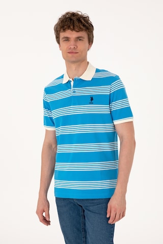U.S. Polo Assn. Erkek Regular Fit Polo Yaka Turkuaz Çizgili Tişört 50306826-VR093