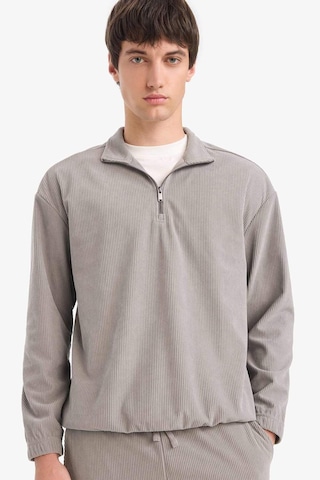 Defacto Boxy Fit Dik Yaka Fermuarlı Kadife Sweatshirt E9364ax25augr454 Gri