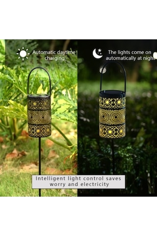 Ebitda Güneş Enerjili Çim Lambası - Bahçe Ve Veranda Dekorasyon Işığı - Su Geçirmez - Yere Sabitlenmiş
