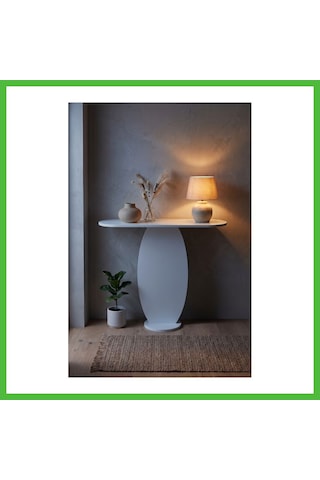 Vaveni Dresuar Modern Dekoratif Antre Konsolu Giriş Hol Koridor Salon Konsol Masası 7033 Beyaz Arz