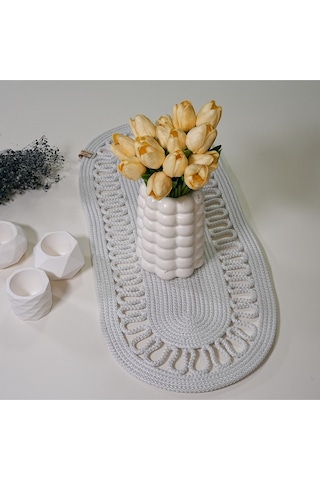 Zengin Design Home Zdh-801 Oval Runner Beyaz