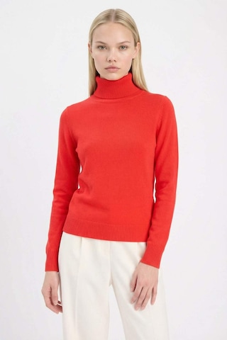 DeFacto Regular Fit Yumuşak Dokulu Balıkçı Yaka Basic Düz Triko Kazak H1651AZ24WNRD227 Kırmızı
