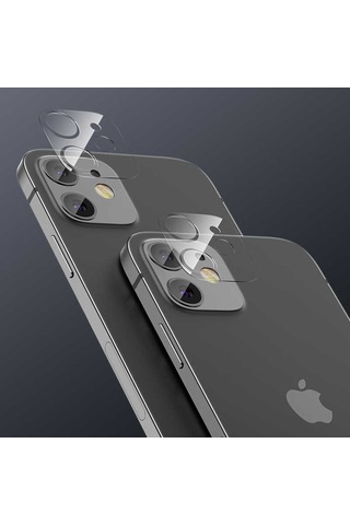 Apple Uyumlu iPhone 12 Mini Soft Kamera Lens Koruyucu Cam Renksiz