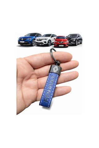 Renault Ve Logolu Anahtarlık Suni Deri Lacivert