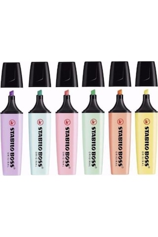 Stabilo Boss Pastel Renkler 6'lı Set Çok Renkli