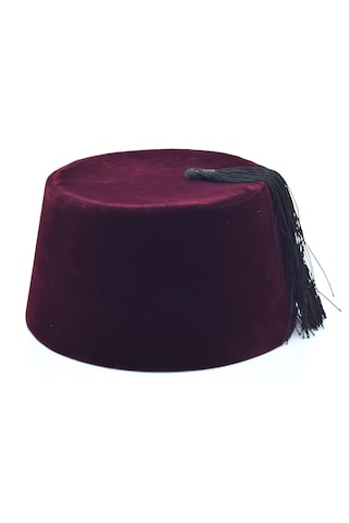 Osmanlı Bordo Erkek Püsküllü Damat Kına Fesi 9,5cmx54cm Uzun