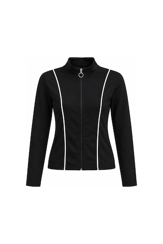 Nazzain Biye Detay Dar Kesim Sweatshirt Siyah