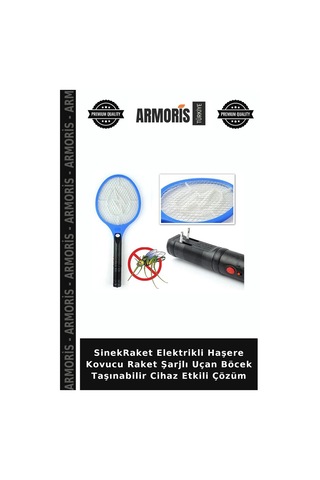 Sinekraket Elektrikli Haşere Kovucu Raket Şarjlı Uçan Böcek Taşınabilir Cihaz Etkili Çözüm