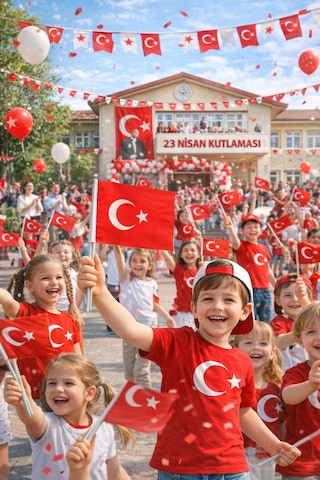 50 Li Plastik Sopalı Alpaka Bez Türk Bayrağı 20x30 Cm Okul Ve 23 Nisan Kutlamaları İçin Tek Ebat