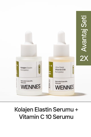 Elastin Kolajen Serum 10% Saf C Vitamini Serum Avantajlı Set