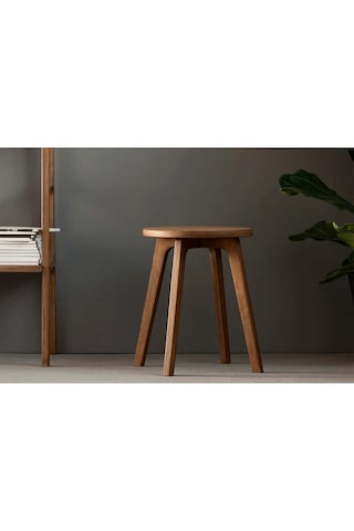 Woodesk Ihlamur, Ahşap Tabure, 32x41 Cm 1 Adet Ceviz Renk