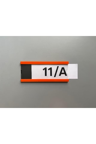 Okul Sınıf Kapı Numarası Ve İsimliği 21x9 Cm - Turuncu - Kolay Değiştirilebilir