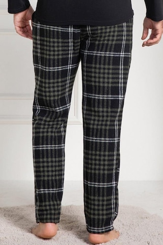 Mecit 3025 Erkek Yeşil Ekoseli Tek Pijama Altı Yeşil