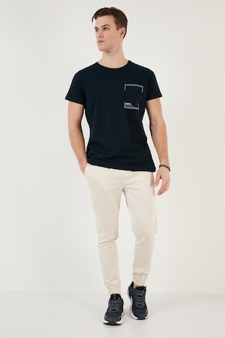 Buratti Bisiklet Yaka Pamuklu Slim Fit Erkek T Shirt 541Rework Lacivert