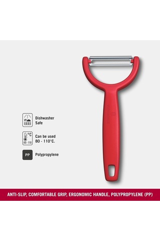 Victorinox Ypso Tırtıklı Kenar Çift Taraf Kırmızı Soyacak, 6.0963.1 Çok Renkli