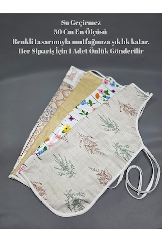 Su Geçirmez Pvc Muşamba Önlük Çeşitleri - 1 Adet 50 Cm Önlük Renkli, Biyeli Mutfak Önlüğü Başak Ev Tekstili