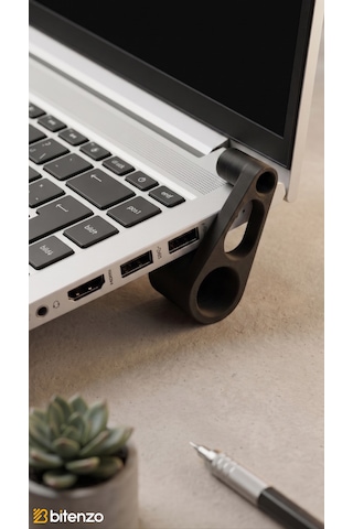Taşınabilir Mini Laptop Standı V2 - 2'li Set Ergonomik Yükseltici Aparat - Siyah